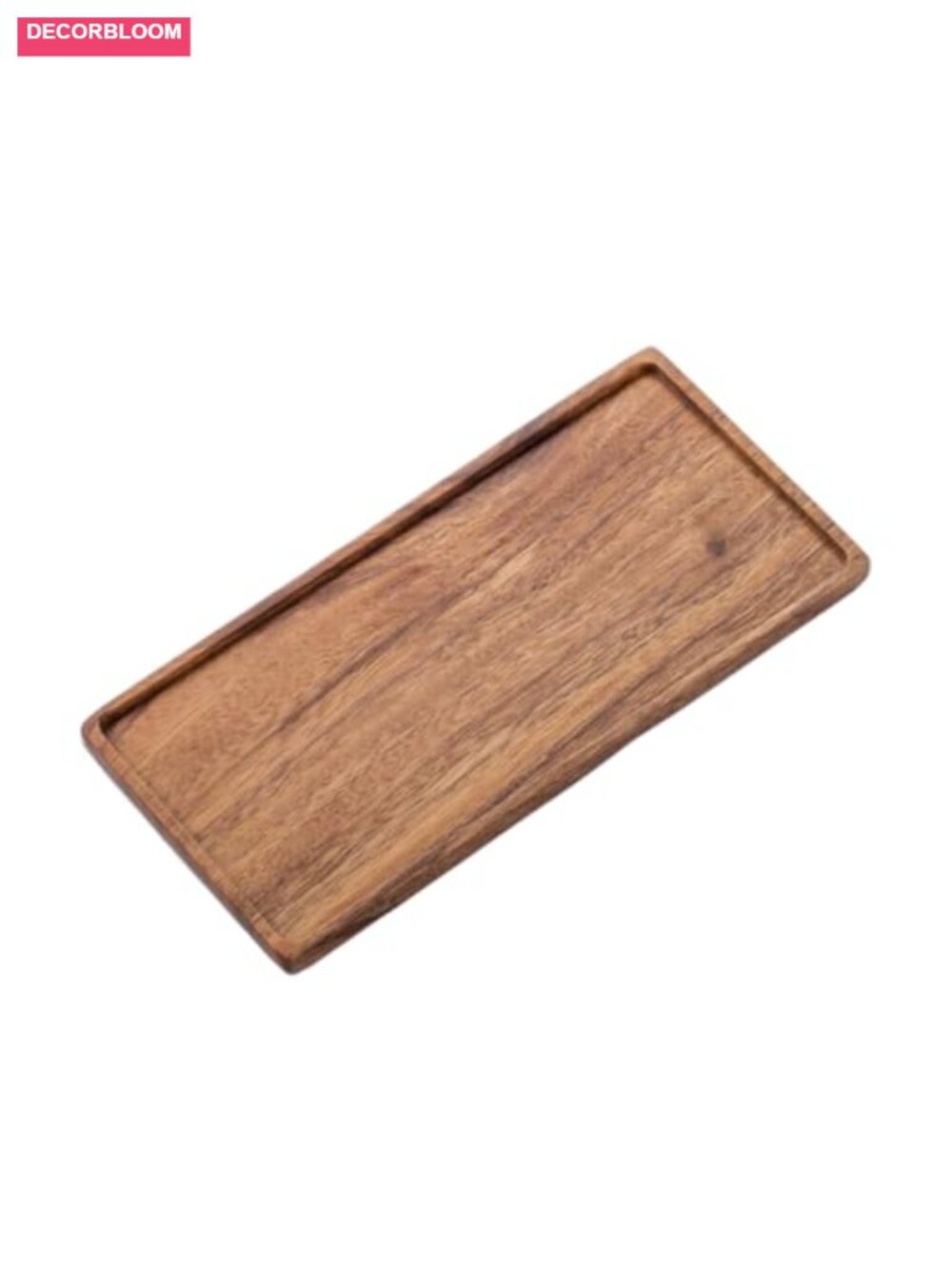 Vandroop Mini Wooden Serving Platter Small Acacia Wood Tray 9.8 x 4.6 in